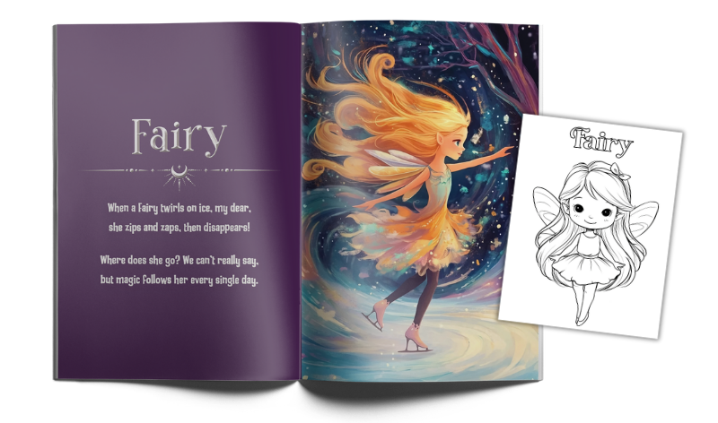 fairy coloring page for kids magical creatures book fairy coloring page for kids magical creatures book